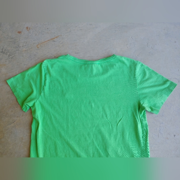 Ralph Lauren Sport Preppy Lime Green Pink Logo Vintage T-shirt Top - Picture 11 of 13